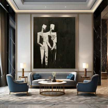 Black - White Figure Silhouette Art 2 for Living Room & Gallery DLZ0427