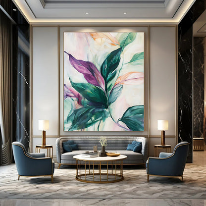 Painted Plant Leaves for Botanical Home Bathroom & Eco - Friendly Restaurant STSC1048