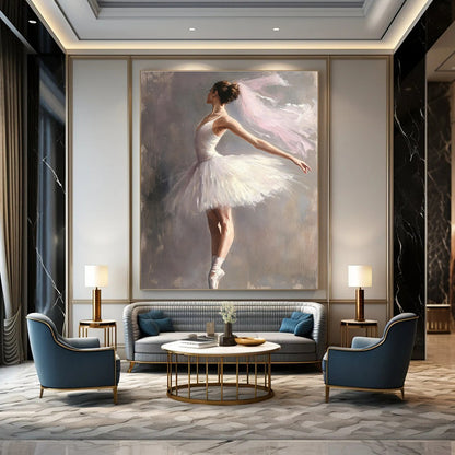 Ballerina in White Tutu for Classical Dance Studio & Elegant Home Dining Room STSC1004