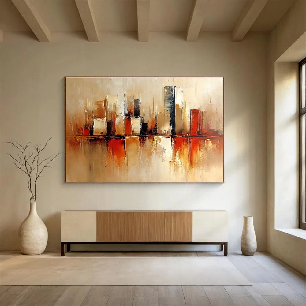 Abstract Cityscape Art for Urban Loft & Architecture - Lover’s Home SC098