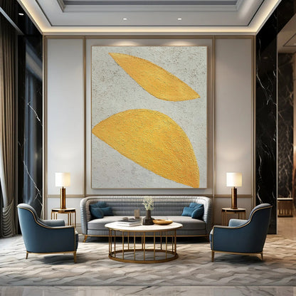 Golden Leaf Abstract Art for Luxury Hotel Spa & Home Bedroom DLZ1081