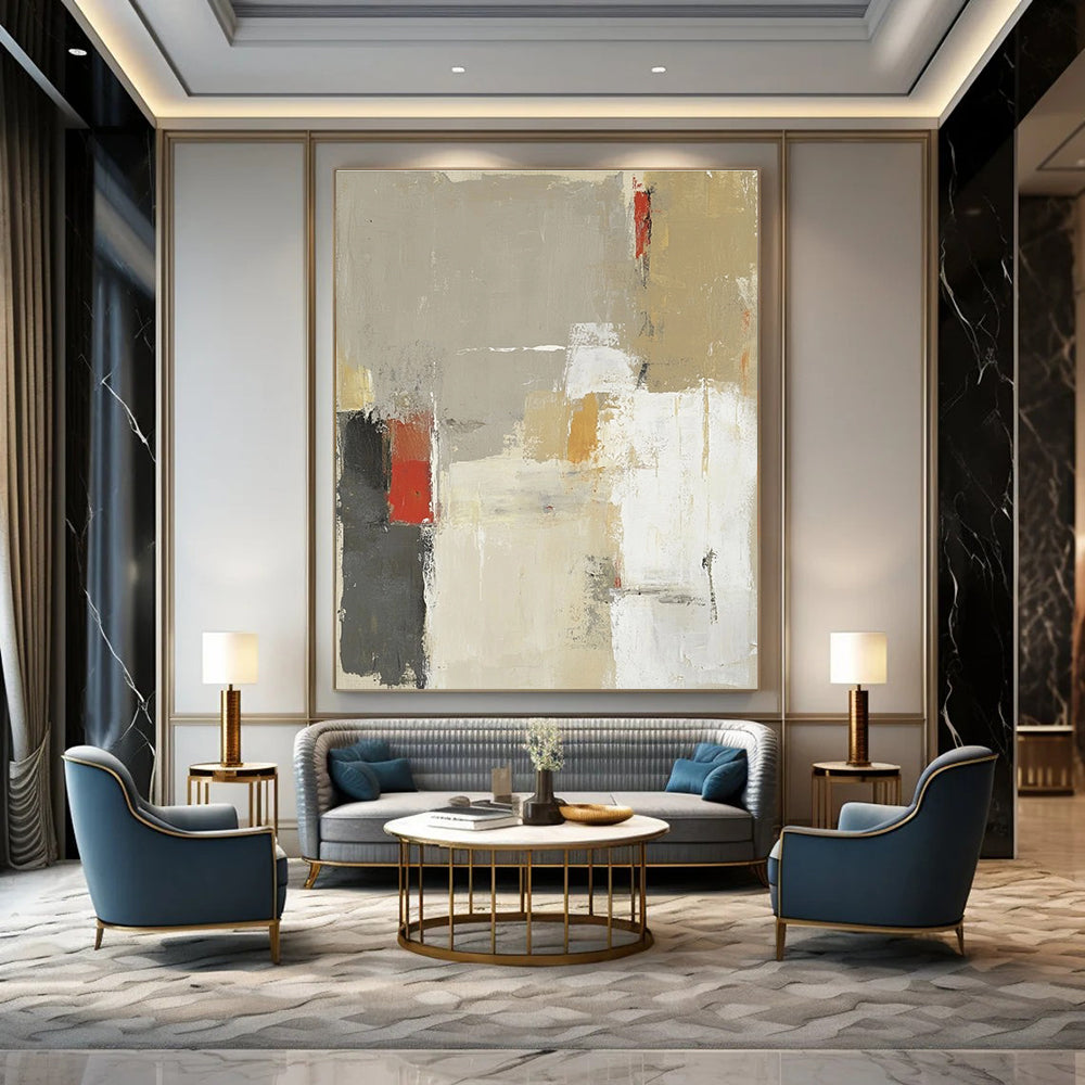 Neutral Abstract Layers for Scandinavian - Style Home & Serene Meditation Room STSC616
