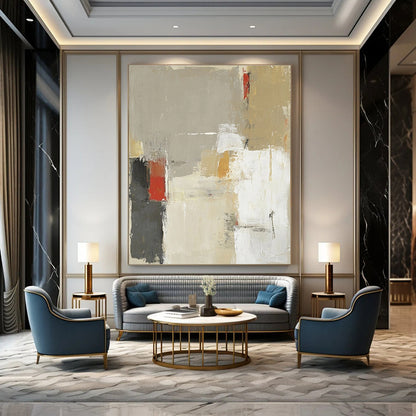 Neutral Abstract Layers for Scandinavian - Style Home & Serene Meditation Room STSC616