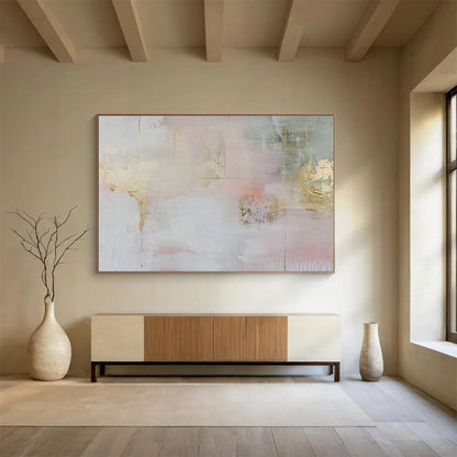Gold - Pink Soft Abstract Art for Romantic Dressing Room DLZ2868