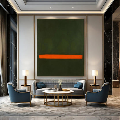 Green - Orange Minimalist Art for Industrial Loft & Contemporary Study DLZ2102