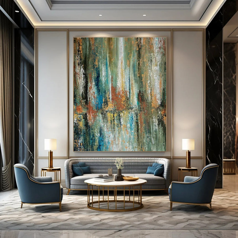 Colorful Vertical - Stroke Abstract Art for Office Break Room Walls DLZ0033