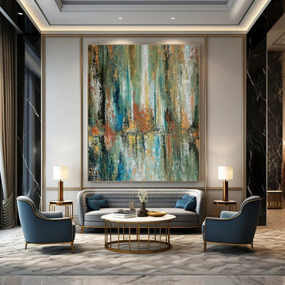 Colorful Vertical - Stroke Abstract Art for Office Break Room Walls DLZ0033