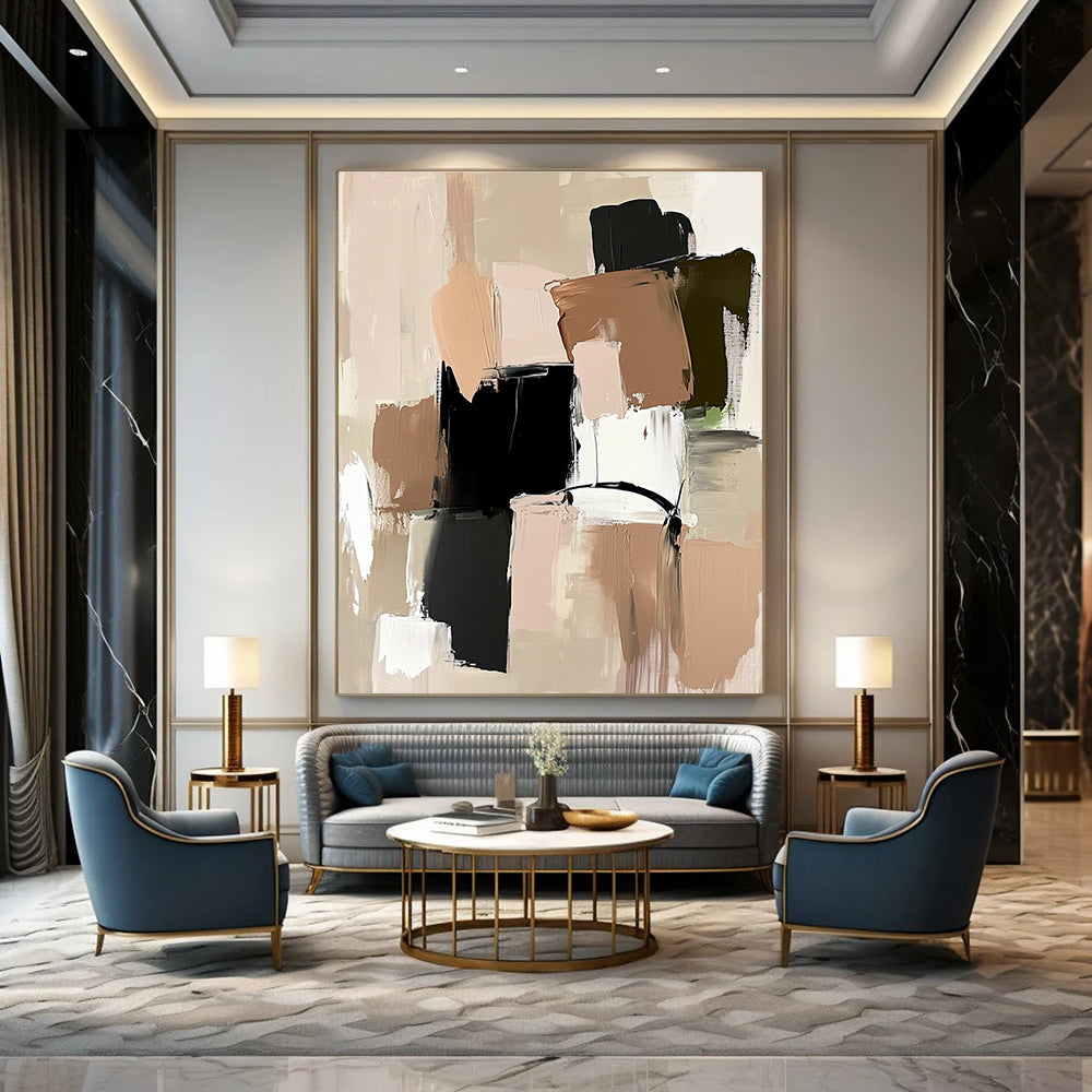 Muted Color Block Abstract for Scandinavian - Style Bedroom & Calm Reading Nook STSC779