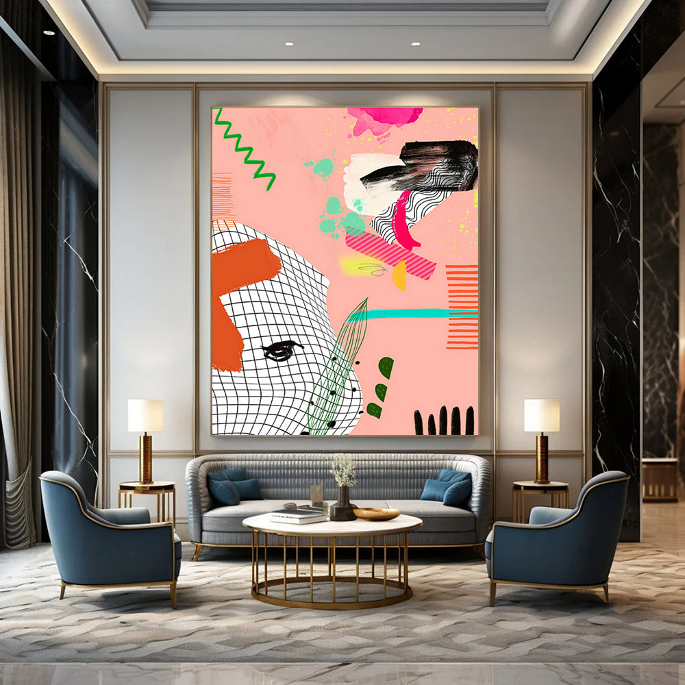 Playful Collage Art for Trendy Co - working Space & Urban Art Gallery DLZ0646