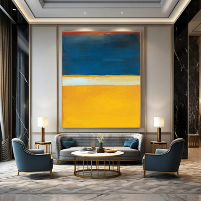 Blue - Yellow - White Abstract Art for Living Room & Bedroom DLZ0451