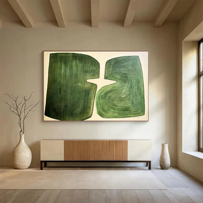 Green Geometric Abstract for Modern Office Reception DLZ3004