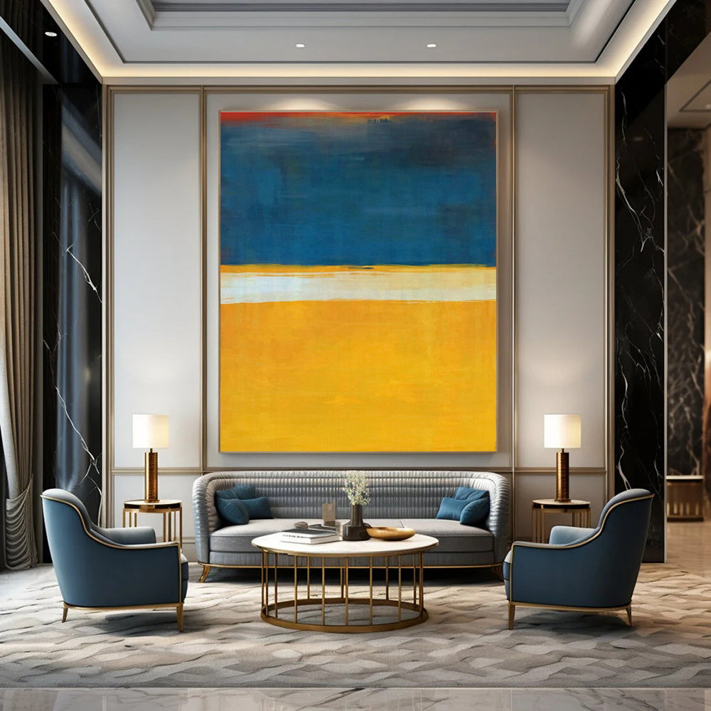 Blue - Yellow - White Art for Modern Office & Art - Loving Home DLZ2097