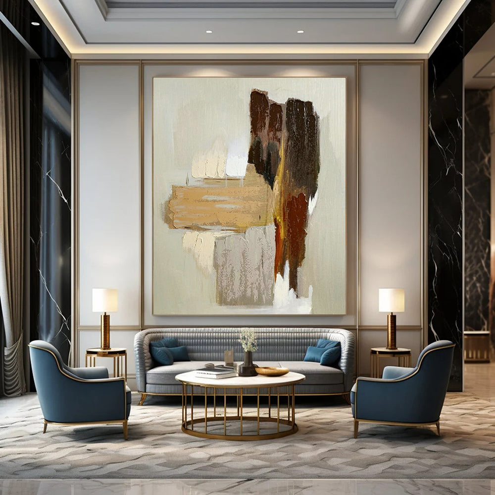 Earth - Tone Abstract Art for Rustic Home & Nature - Inspired Spa DLZ1074