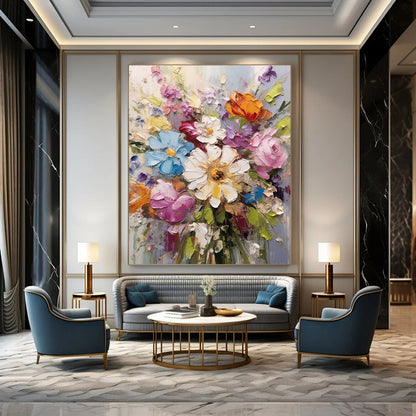 Textured Flower Bouquet Art for Florist Shop & Living Room DLZ2293