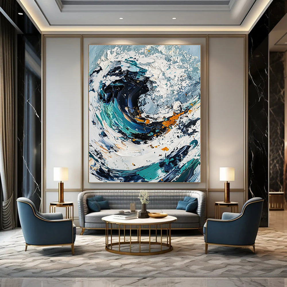 Dynamic Textured Wave for Coastal Restaurant & Nautical - Themed Home STSC263