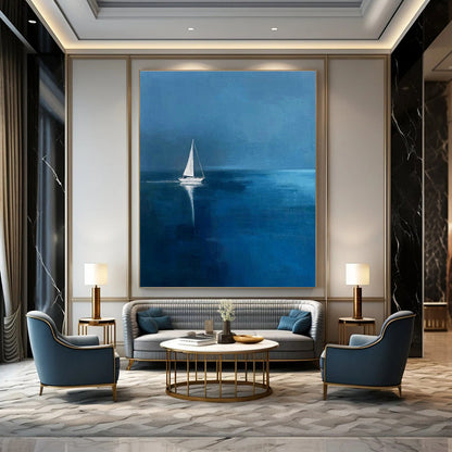 Solitary Sailboat Art for Nautical - Themed Home Studies DLZ0271