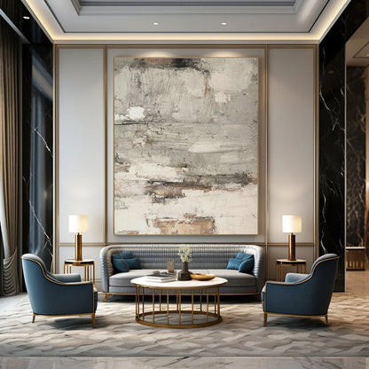 Gray - White - Brown Textured Art II for Rustic Café & Art - Themed B&B DLZ1869