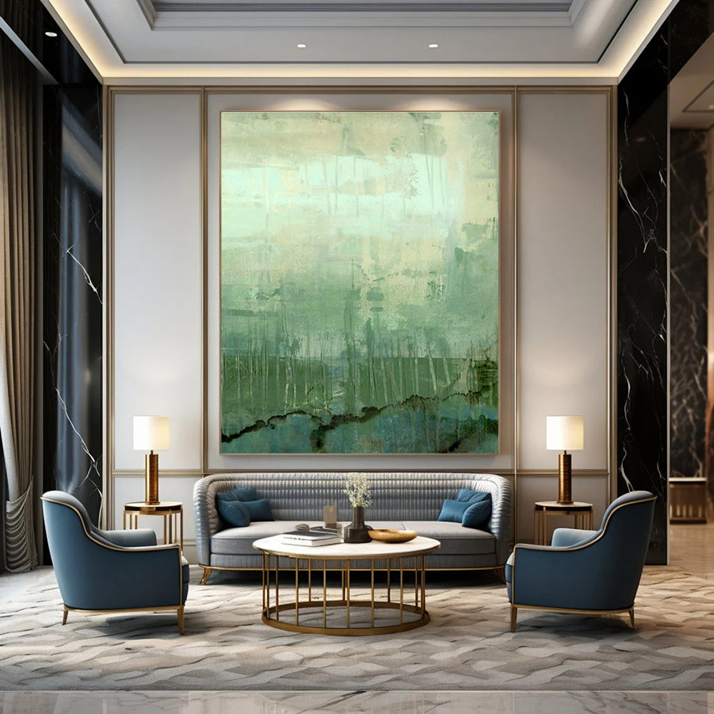 Green - Toned Misty Art for Nature - Inspired Library & Eco - Conscious Café DLZ0959