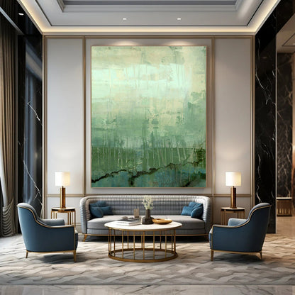 Green - Toned Misty Art for Nature - Inspired Library & Eco - Conscious Café DLZ0959