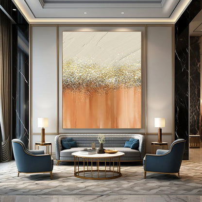 Gold - Glitter Gradient Abstract Art for Wedding Venue & Glamorous Boutique DLZ0665