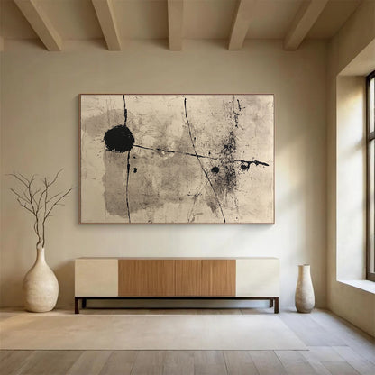 Black Ink Abstract Art for Industrial - Chic Café & Avant - Garde Art Gallery SC093