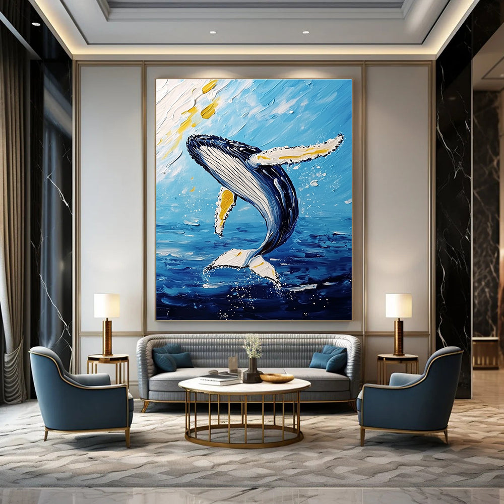 Whale Leap for Coastal Living Room & Nautical - Themed Café STSC1231