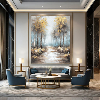 Misty Forest Path Art for Living Room & Hotel Lobby STSC060