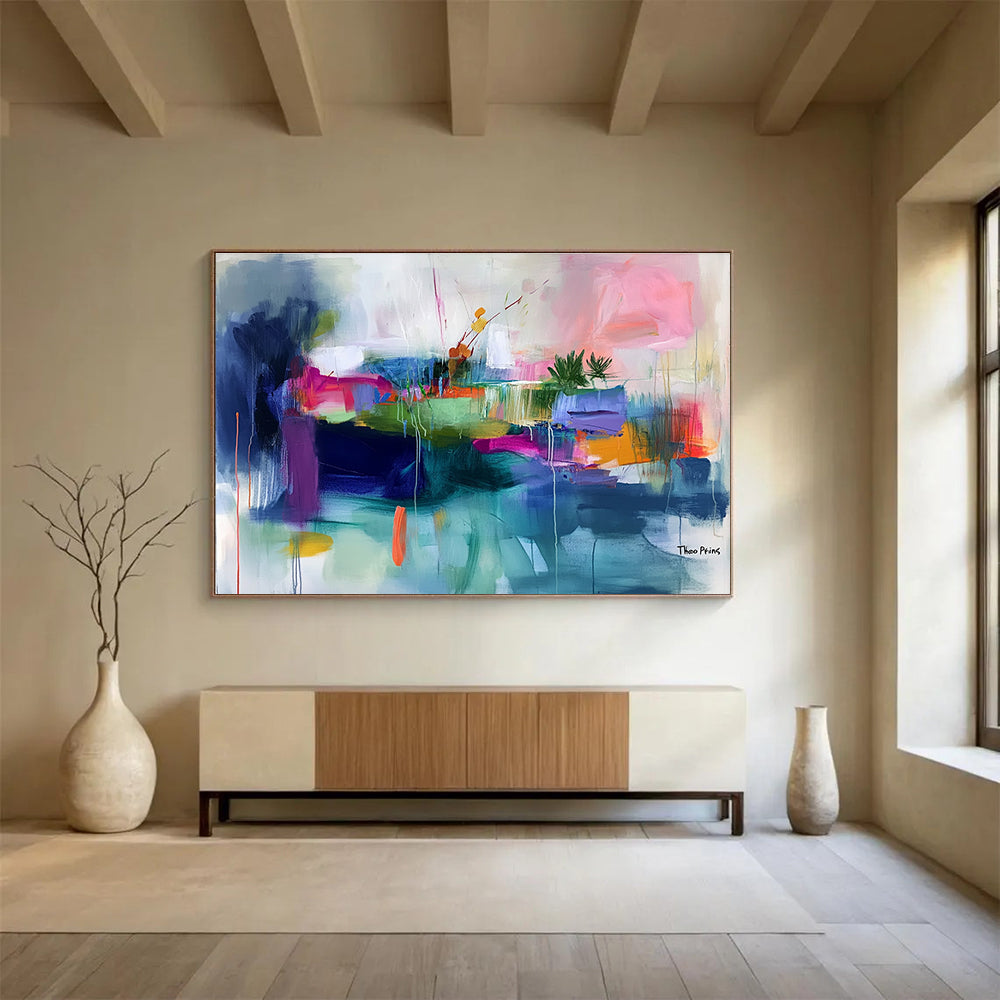 Colorful Abstract Garden Art for Bohemian Living Room & Garden - Themed Restaurant SC372
