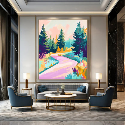 Colorful Forest Path for Bohemian Home Living Room & Creative Art Studio STSC1019