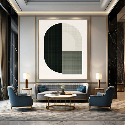 Black and Beige Geometric Form for Industrial - Style Loft & Modern Art Space STSC1179