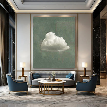 Lone Cloud Art for Minimalist Bedroom & Nature - Lover’s Study DLZ0977