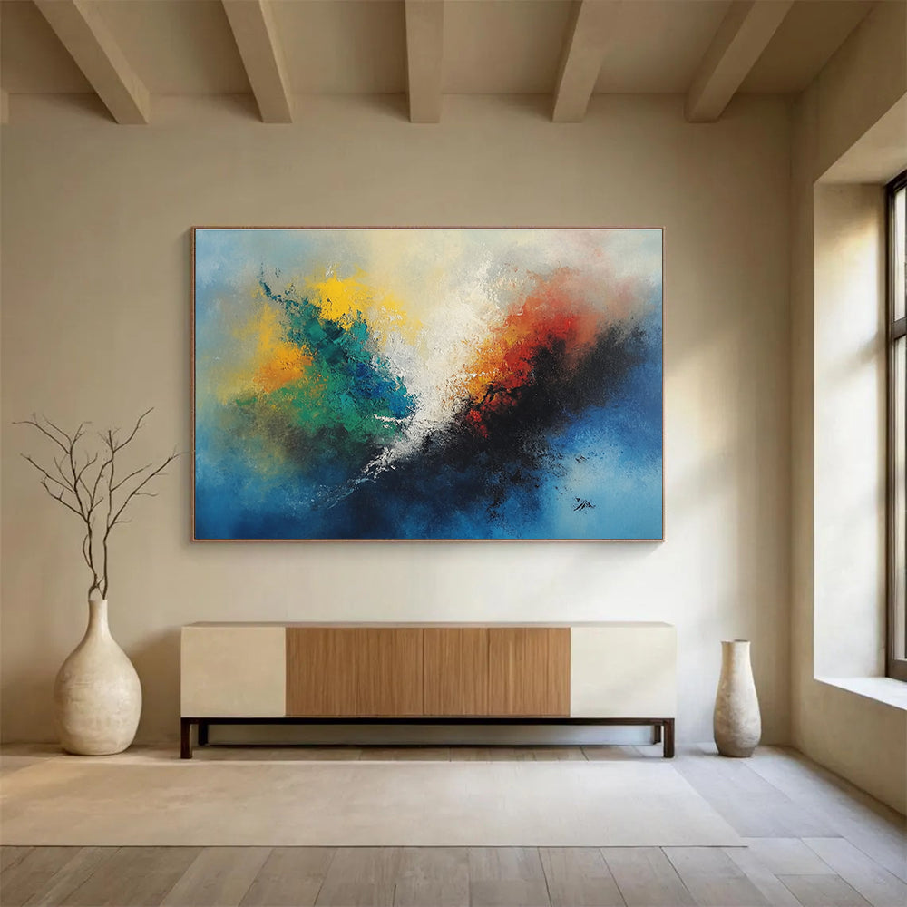 Vivid Color Clash Abstract Art for Modern Art Gallery & Creative Studio SC323