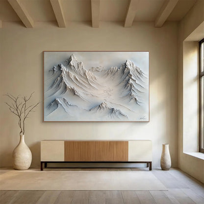 3D White Mountain Sculpture Art for Luxury Ski Lodge & Nature - Lover’s Home SC509