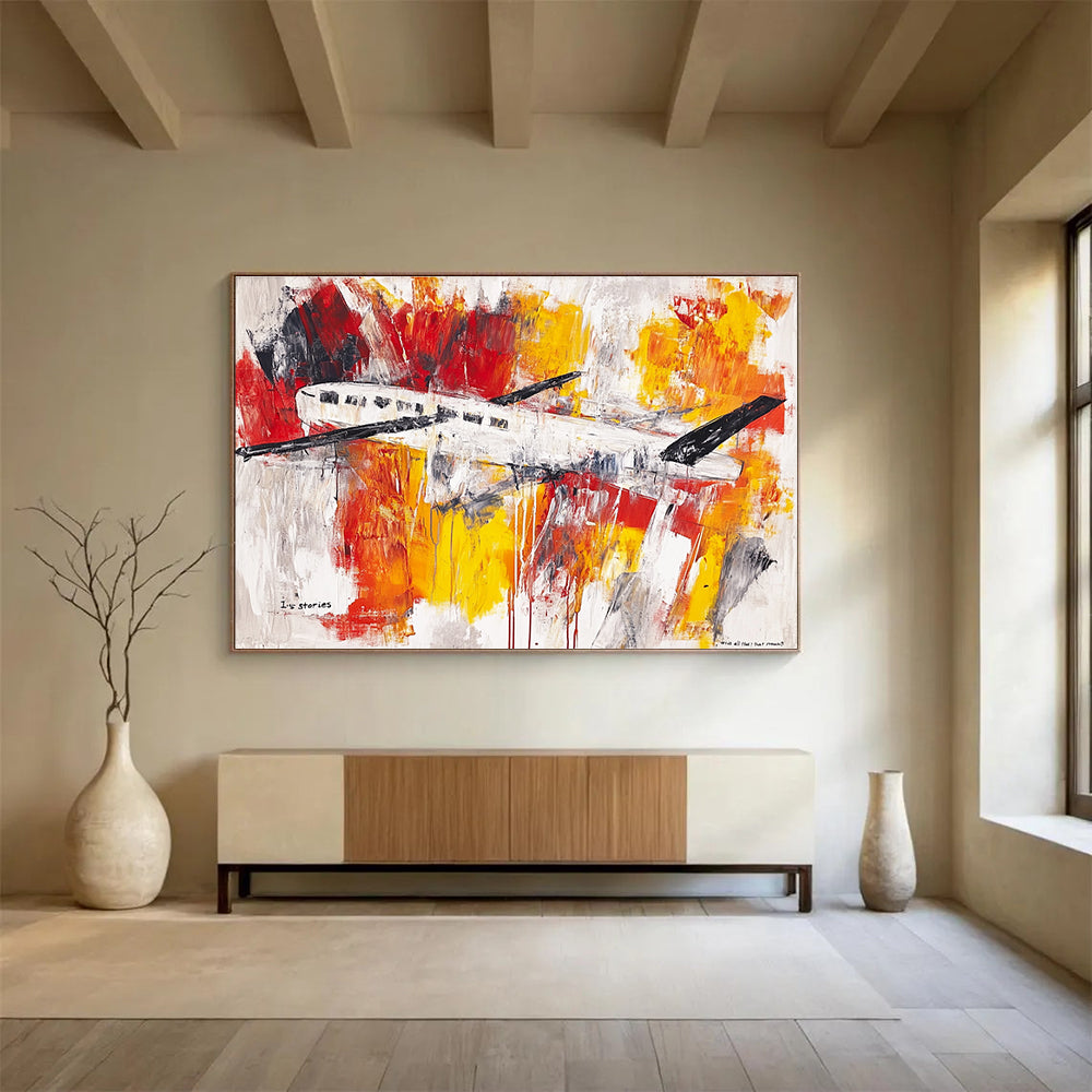 Abstract Plane Painting Art for Aviation - Themed Bar & Adventure - Lover’s Study SC333