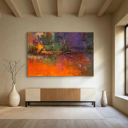 Colorful Forest Abstract Art for Nature - Lover’s Living Room & Eco - Friendly Café SC358