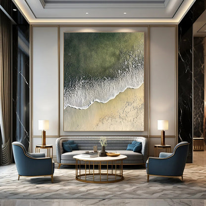 Aerial Beach View Art for Coastal Resort Lobby & Relaxing Home Bedroom STSC1431