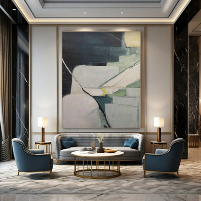 Geometric Cool - Tone Abstract for Scandinavian - Style Wellness Center & Modern Corporate Office DLZ0878