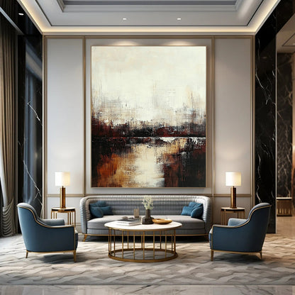 Neutral Tones Abstract Cityscape Art for Office & Study STSC724