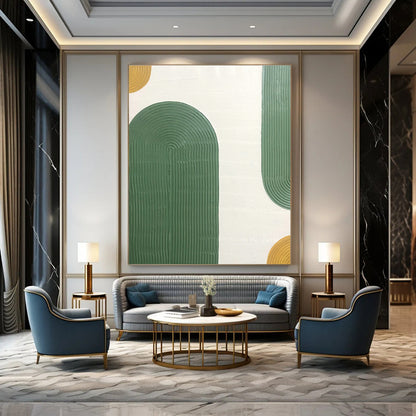 Green - Gold - White Relief Art for Tropical - Themed Home & Eco - Friendly Café DLZ1177