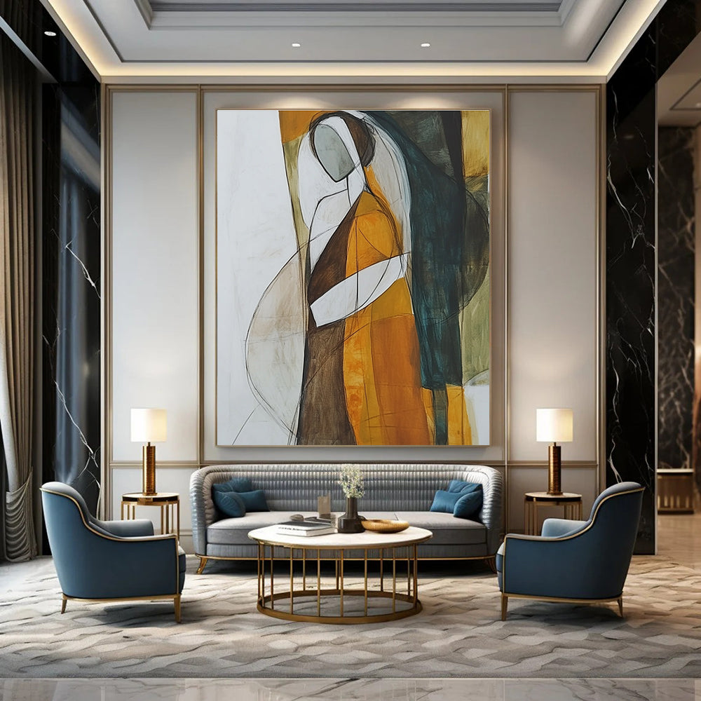 Abstract Figure in Color for Bohemian Living Room & Creative Studio STSC298