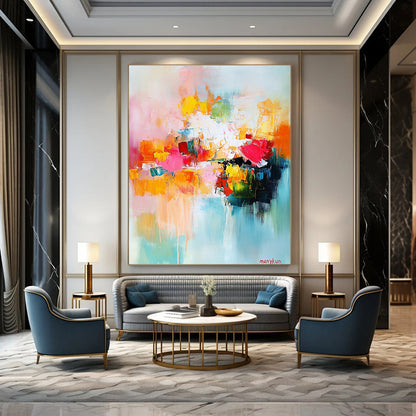 Colorful Abstract Blooms for Bright Café & Bohemian Bedroom STSC414