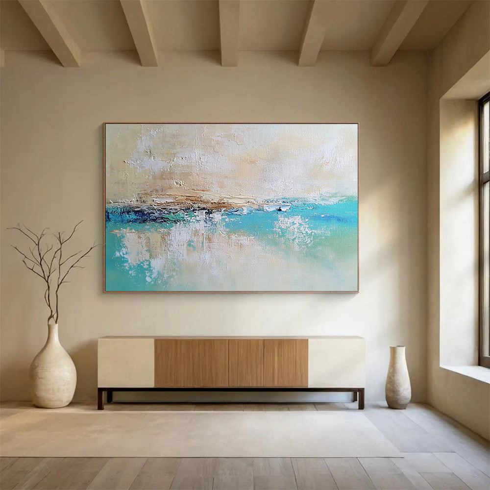 Beach - Inspired Abstract Art for Coastal Home Living Room & Seaside Café SC340