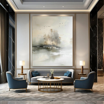 Misty Lake Landscape Art for Zen Bedroom & Nature - Inspired Spa DLZ1470
