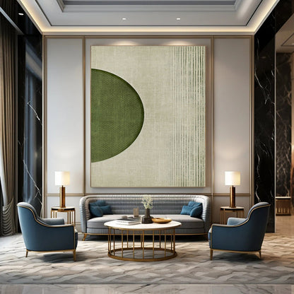 Reverse Green Circle Art for Contemporary Bedroom & Design - Focused Office DLZ1368