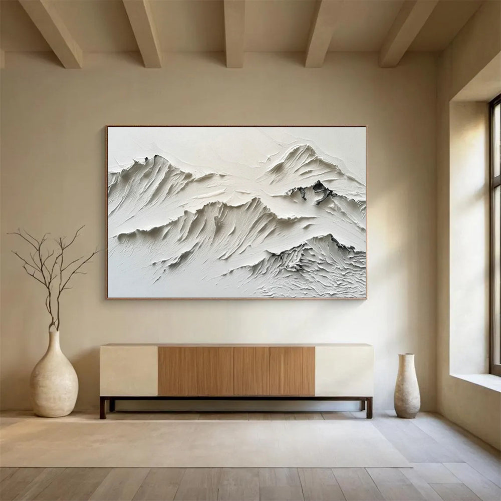 White Mountain Relief Art for Minimalist Living Room DLZ2843