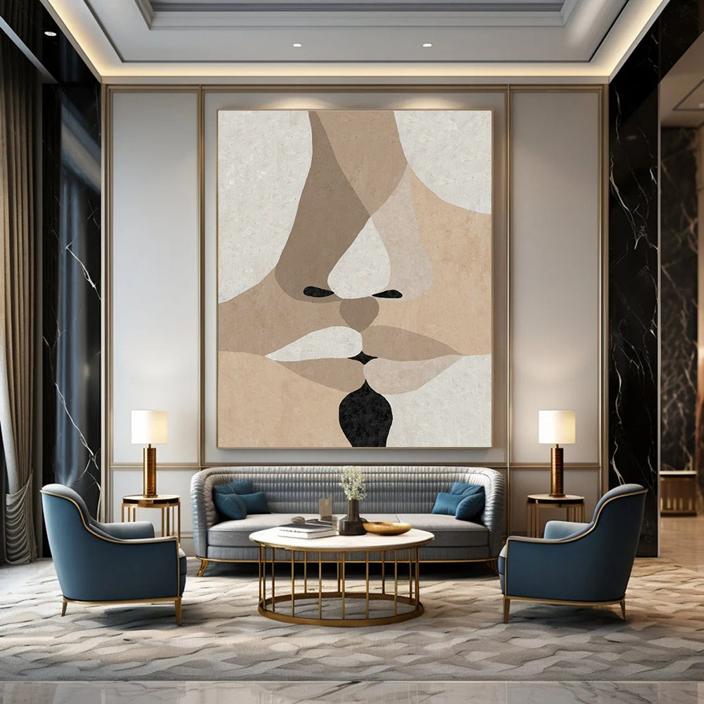 Abstract Face Collage Art for Bohemian Café & Art - Inspired Bedroom DLZ2065