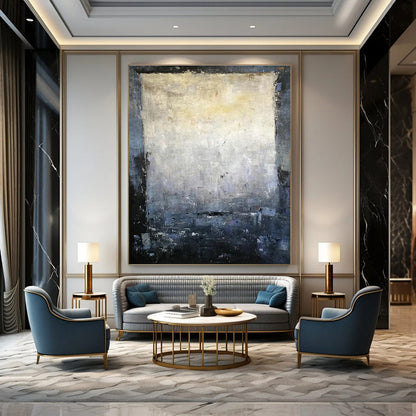 Gray - White Abstract Square Art for Library & Hallway DLZ2277