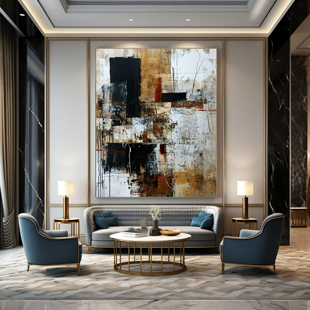 Vintage Collage Abstract Art for Retro - Inspired Bar & Eclectic Home Office DLZ1337