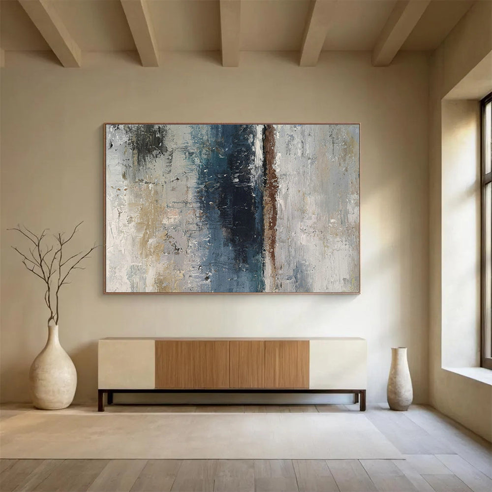 Blue - Brown Abstract Art for Industrial - Style Home Office Studios DLZ2677
