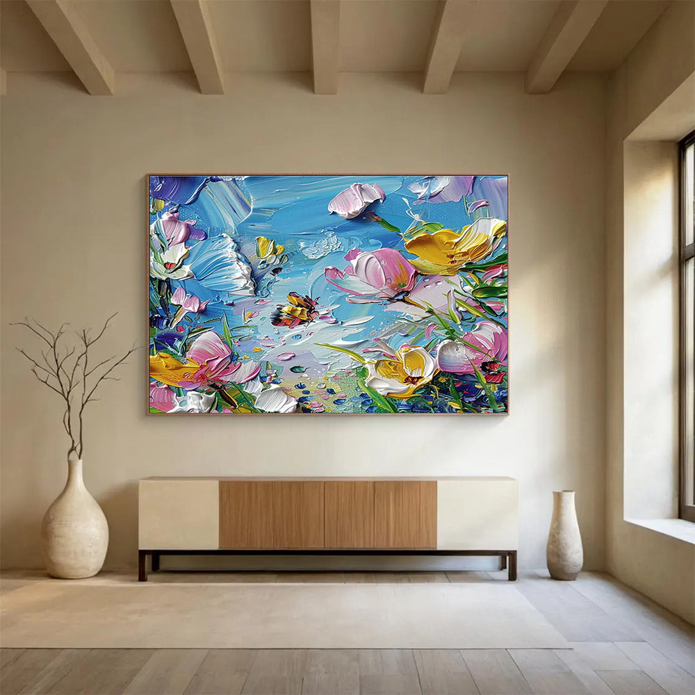 3D Flower and Bee Art for Children’s Playroom Wall Accents DLZ3218